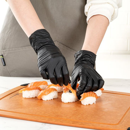 Nitrile Exam Gloves BLACK: MULTIPLE SIZES Powder-Free BOX OF 100 (FAST SHIPPING)