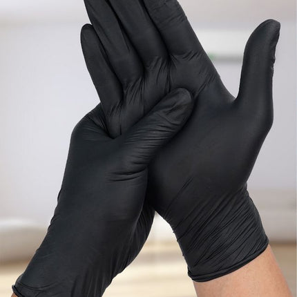 Nitrile Exam Gloves BLACK: MULTIPLE SIZES Powder-Free BOX OF 100 (FAST SHIPPING)