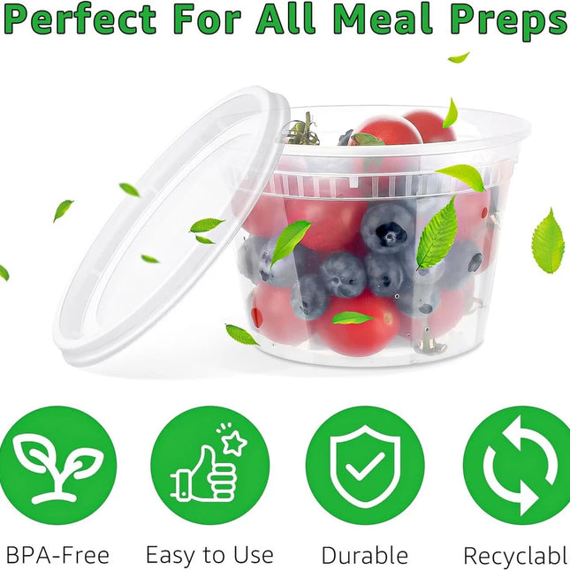 8 Oz Soup Container 240/case with lid. 30pc set, 60 pc set, 120pc set