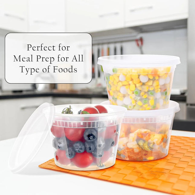 12 Oz Soup Container 240/case with lid. 30pc set, 60 pc set, 120pc set