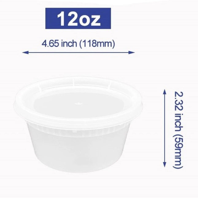 12 Oz Soup Container 240/case with lid. 30pc set, 60 pc set, 120pc set